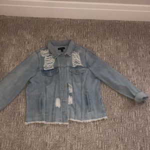 Ripped jean jacket‼️